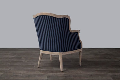 Baxton Studio - Charlemagne Living Room Chair in Black/Grey Stripes - ASS378Mi CG4 view 4