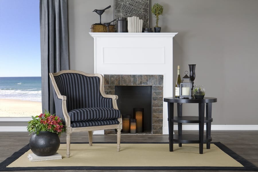 Baxton Studio - Charlemagne Living Room Chair in Black/Grey Stripes - ASS378Mi CG4 view 5