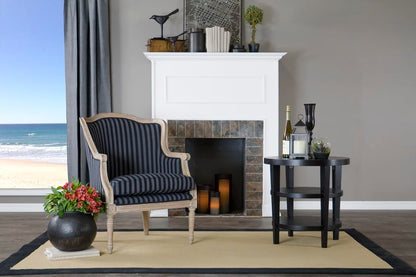 Baxton Studio - Charlemagne Living Room Chair in Black/Grey Stripes - ASS378Mi CG4 view 5