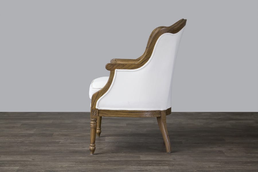 Baxton Studio - Charlemagne Living Room Chair in White - ASS292Mi ASH2 view 3