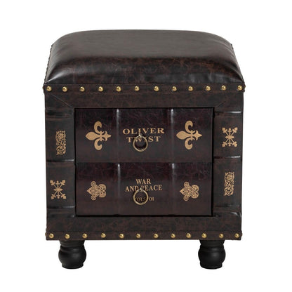 Baxton Studio - Charlier Ottoman in Dark Brown - HY2A487-Black-Otto view 3