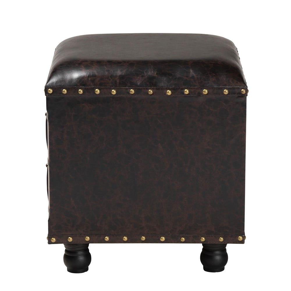 Baxton Studio - Charlier Ottoman in Dark Brown - HY2A487-Black-Otto view 4