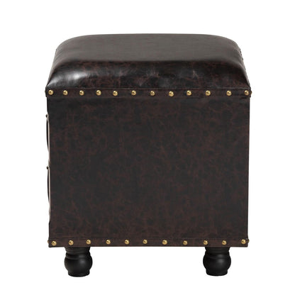 Baxton Studio - Charlier Ottoman in Dark Brown - HY2A487-Black-Otto view 4