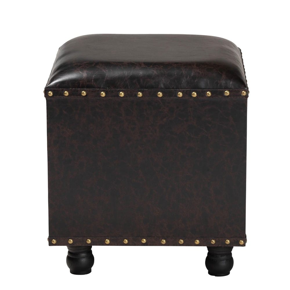 Baxton Studio - Charlier Ottoman in Dark Brown - HY2A487-Black-Otto view 5