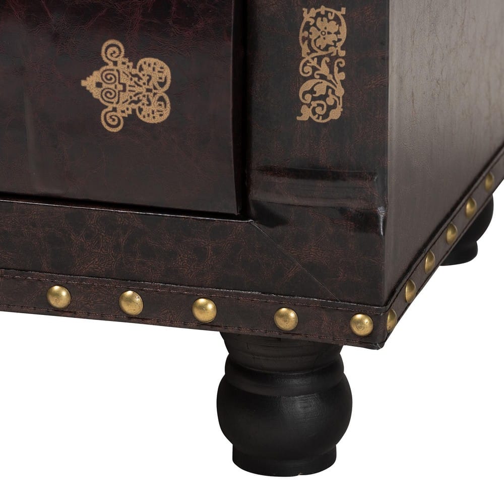 Baxton Studio - Charlier Ottoman in Dark Brown - HY2A487-Black-Otto view 7