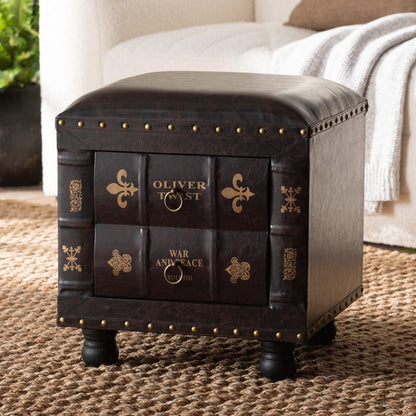 Baxton Studio - Charlier Ottoman in Dark Brown - HY2A487-Black-Otto view 9