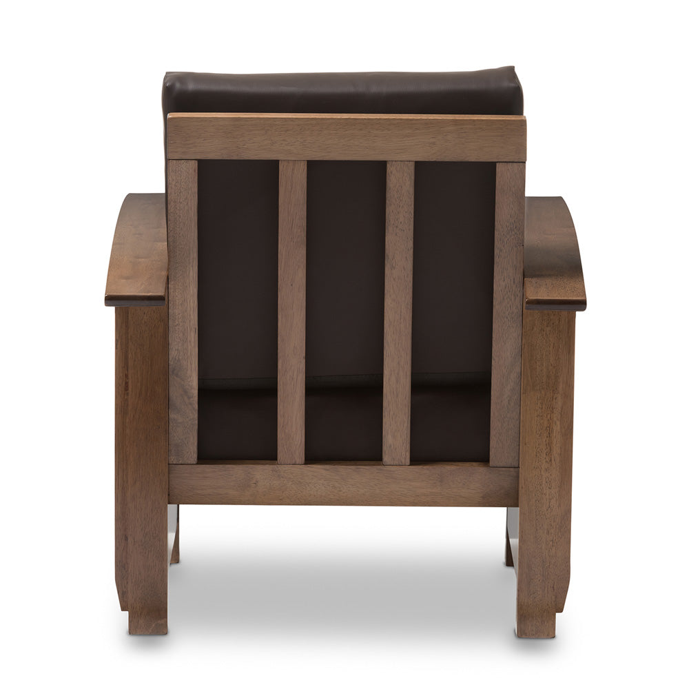 Baxton Studio - Charlotte Accent Chair in Dark Brown/"Walnut" Brown - SW3513-Dark Brown/Walnut-M17-CC view 3