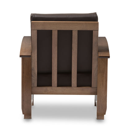 Baxton Studio - Charlotte Accent Chair in Dark Brown/"Walnut" Brown - SW3513-Dark Brown/Walnut-M17-CC view 3