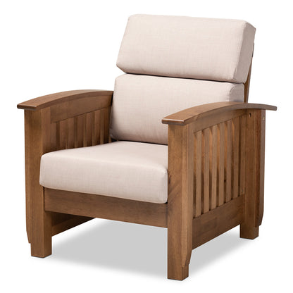 Baxton Studio - Charlotte Chair in Taupe/Walnut Brown - SW3513-Taupe/Walnut-M17-CC view 1