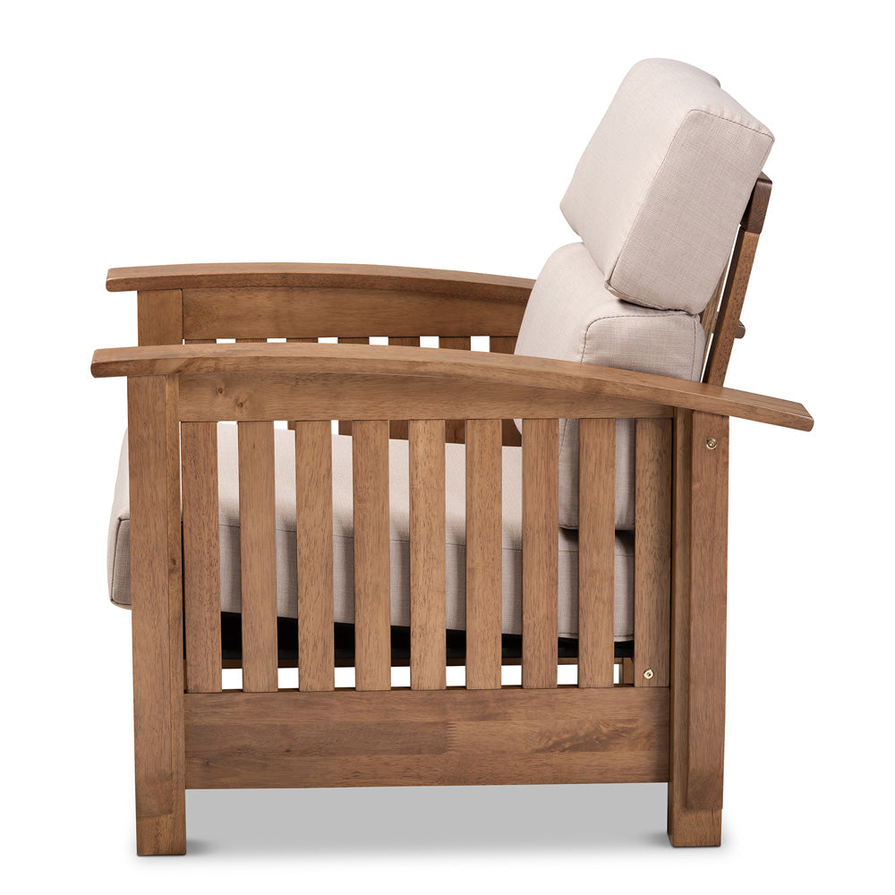 Baxton Studio - Charlotte Chair in Taupe/Walnut Brown - SW3513-Taupe/Walnut-M17-CC view 3