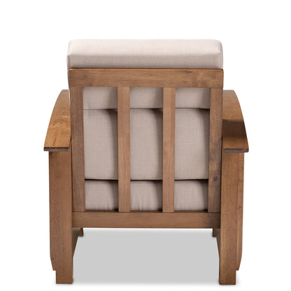 Baxton Studio - Charlotte Chair in Taupe/Walnut Brown - SW3513-Taupe/Walnut-M17-CC view 4