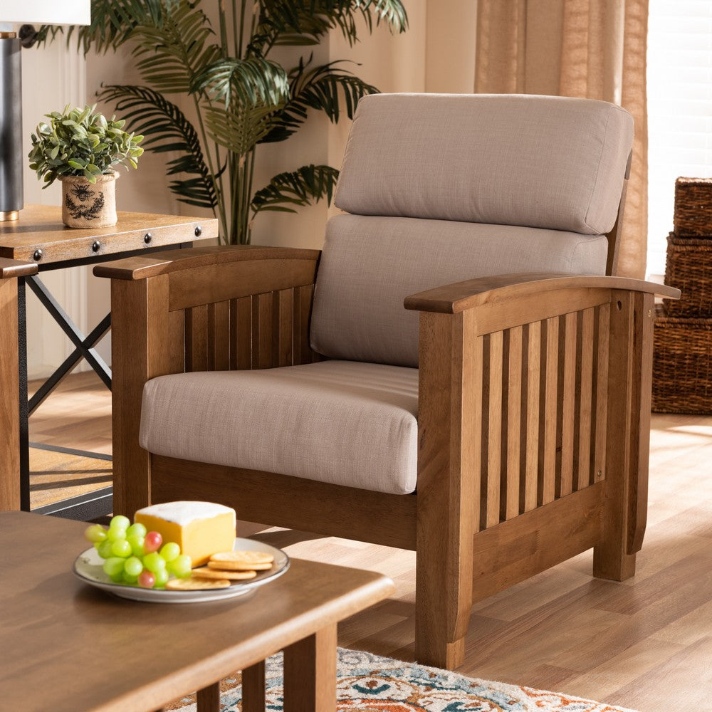 Baxton Studio - Charlotte Chair in Taupe/Walnut Brown - SW3513-Taupe/Walnut-M17-CC view 7