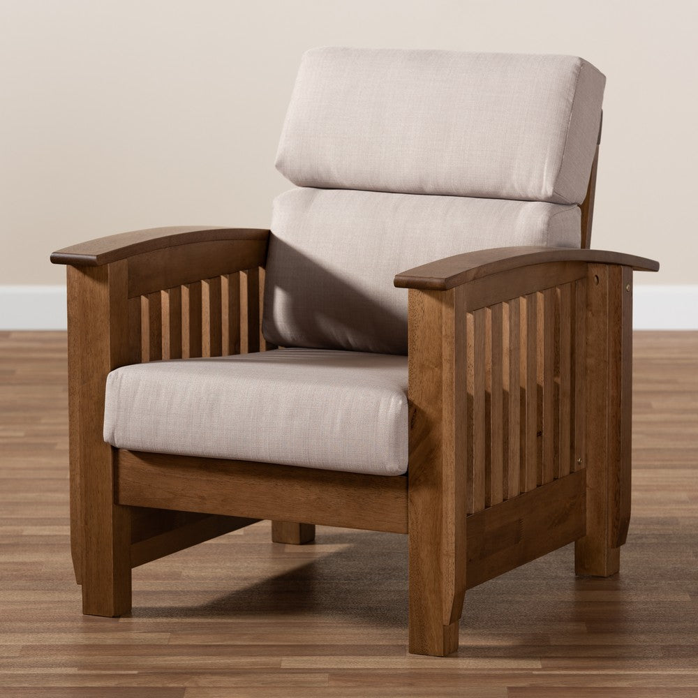 Baxton Studio - Charlotte Chair in Taupe/Walnut Brown - SW3513-Taupe/Walnut-M17-CC view 8