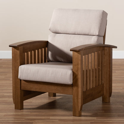 Baxton Studio - Charlotte Chair in Taupe/Walnut Brown - SW3513-Taupe/Walnut-M17-CC view 8