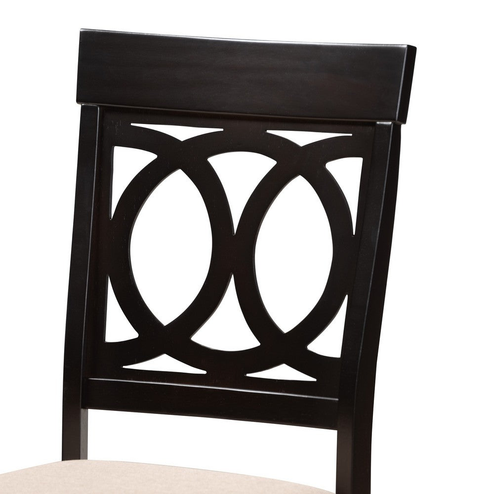Baxton Studio - Charlottle Dining Set in Grey/Dark Brown - Charlotte-Grey/Dark Brown-5PC Dining Set view 5