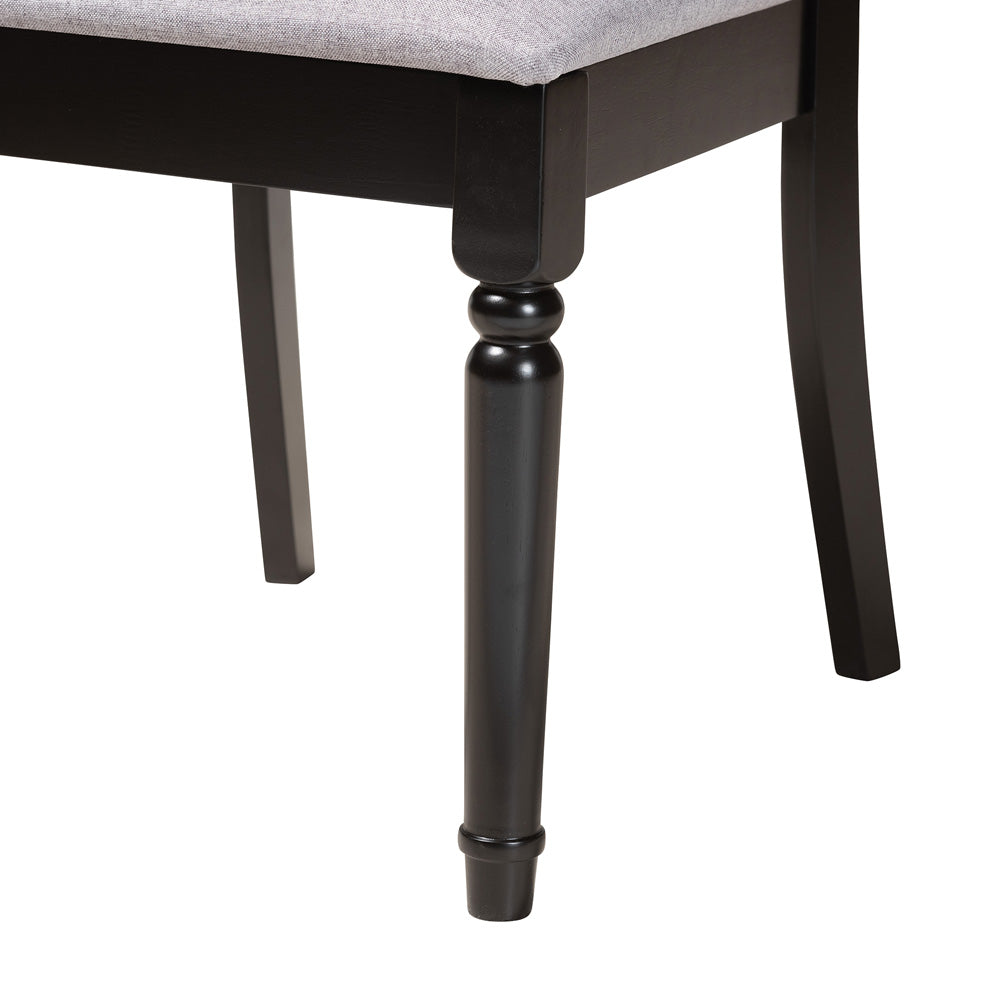 Baxton Studio - Charlottle Dining Set in Grey/Dark Brown - Charlotte-Grey/Dark Brown-5PC Dining Set view 6