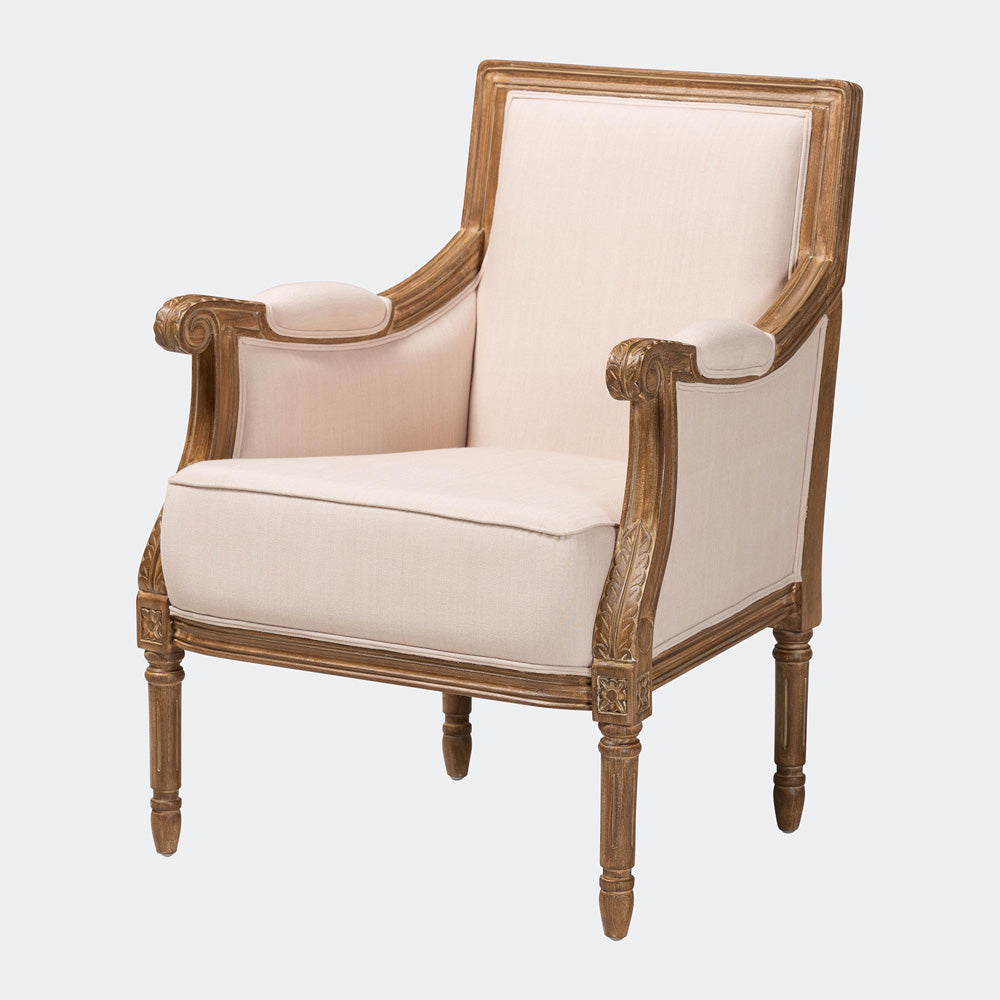 Baxton Studio - ChavaNon Living Room Chair in Light Beige/Natural - ASS500Mi CG4 view 1