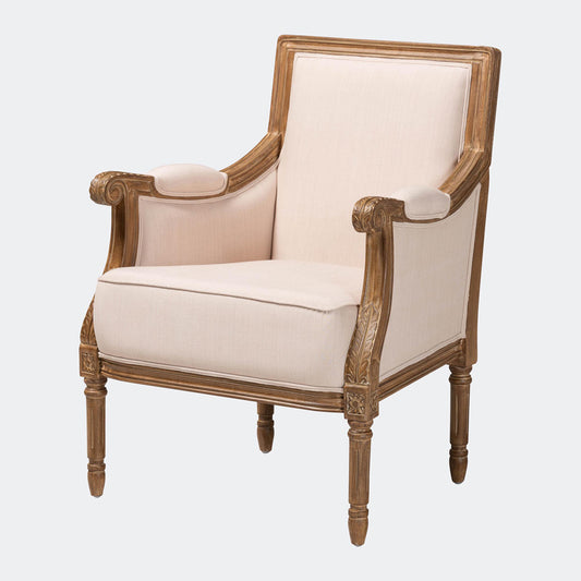 Baxton Studio - ChavaNon Living Room Chair in Light Beige/Natural - ASS500Mi CG4 view 1