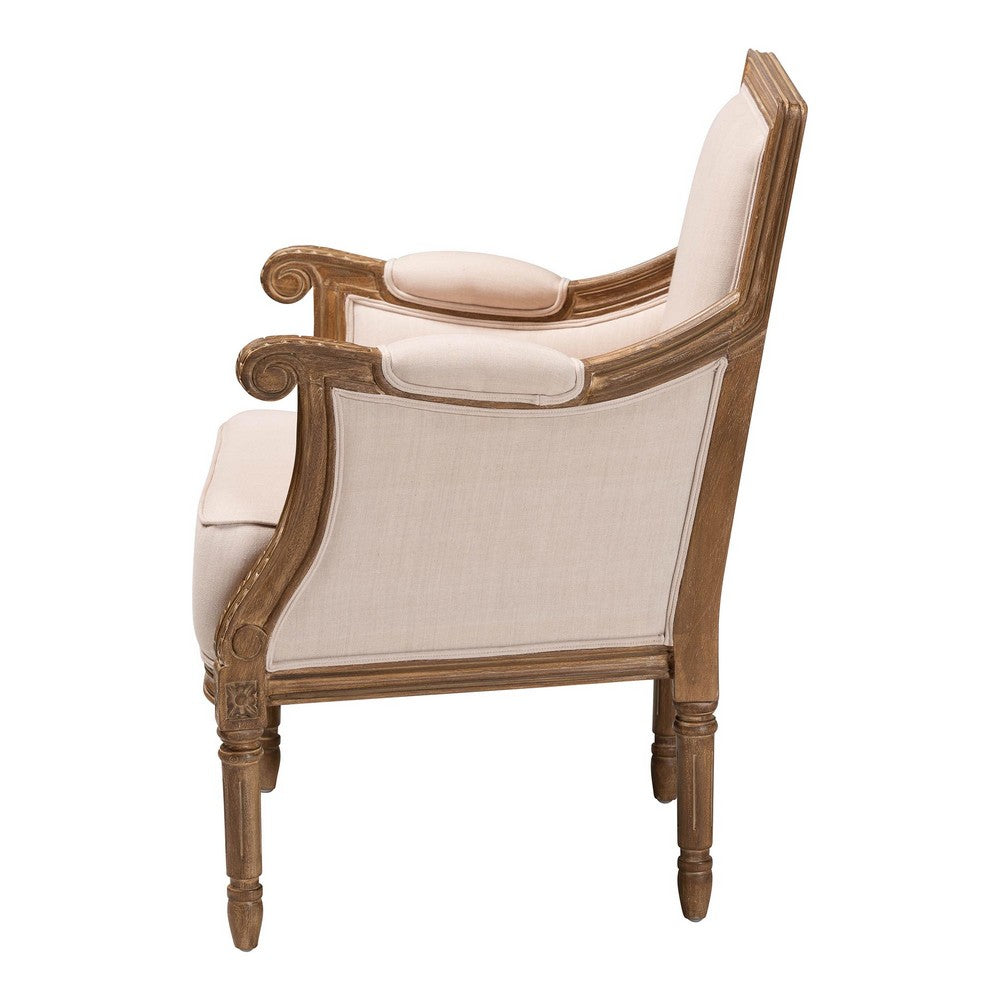 Baxton Studio - ChavaNon Living Room Chair in Light Beige/Natural - ASS500Mi CG4 view 3