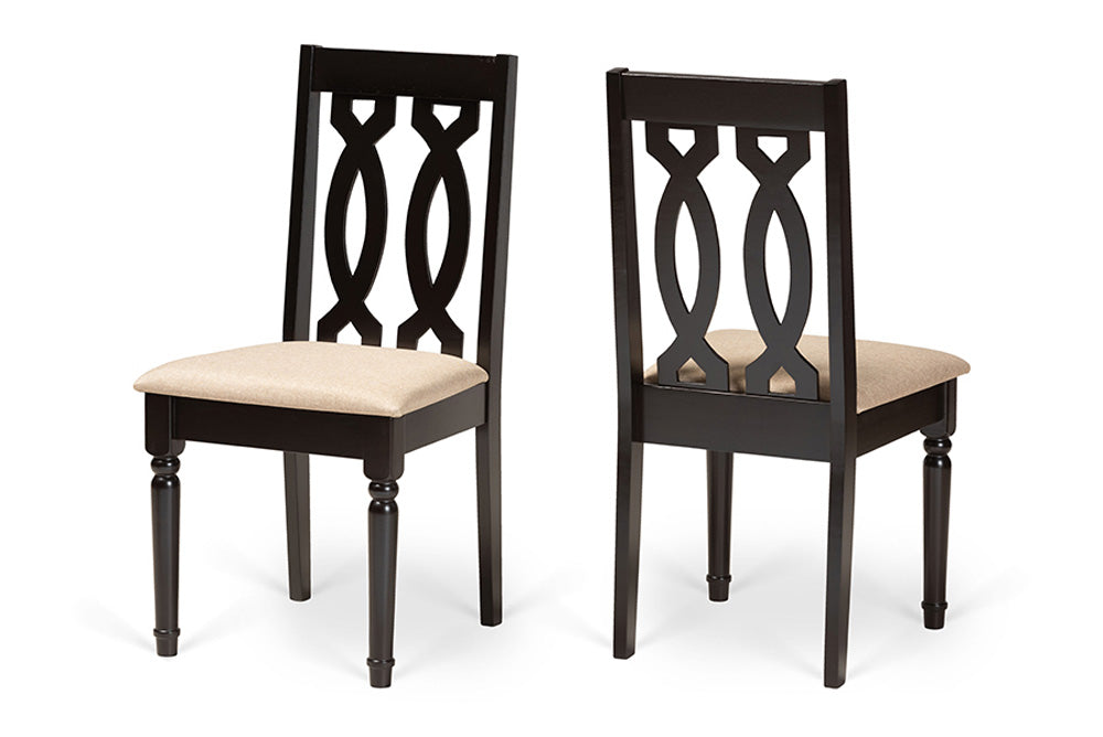 Baxton Studio - Cherese Dining Chair Set of 2 - RH334C-Sand/Dark Brown-DC-2PK view 1