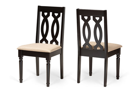 Baxton Studio - Cherese Dining Chair Set of 2 - RH334C-Sand/Dark Brown-DC-2PK view 1