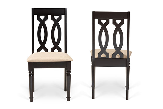 Baxton Studio - Cherese Dining Chair Set of 2 - RH334C-Sand/Dark Brown-DC-2PK view 2
