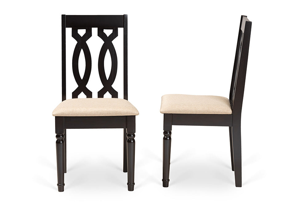 Baxton Studio - Cherese Dining Chair Set of 2 - RH334C-Sand/Dark Brown-DC-2PK view 3