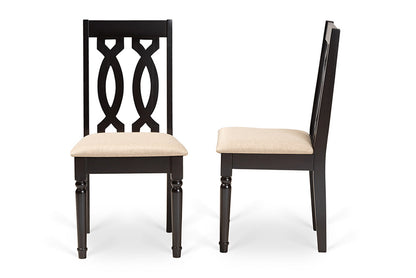 Baxton Studio - Cherese Dining Chair Set of 2 - RH334C-Sand/Dark Brown-DC-2PK view 3