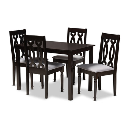 Baxton Studio - Cherese Dining Set in Gray/Espresso - RH334C-Grey/Dark Brown-5PC Dining Set view 1