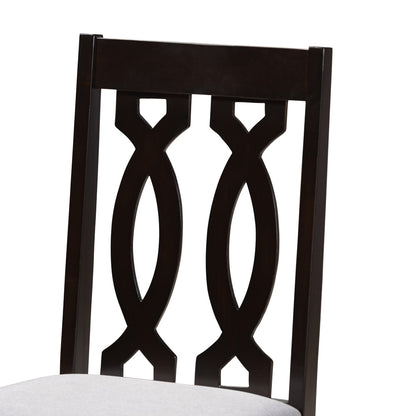 Baxton Studio - Cherese Dining Set in Gray/Espresso - RH334C-Grey/Dark Brown-5PC Dining Set view 4