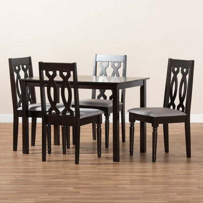 Baxton Studio - Cherese Dining Set in Gray/Espresso - RH334C-Grey/Dark Brown-5PC Dining Set view 5