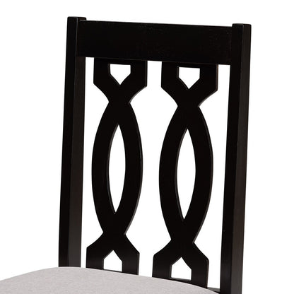 Baxton Studio - Cherese Dining Set in Grey/Dark Brown - RH334C-Grey/Dark Brown-7PC Dining Set view 5