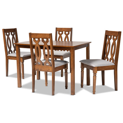 Baxton Studio - Cherese Dining Set in Grey/Walnut Brown  - RH334C-Grey/Walnut-5PC Dining Set view 1