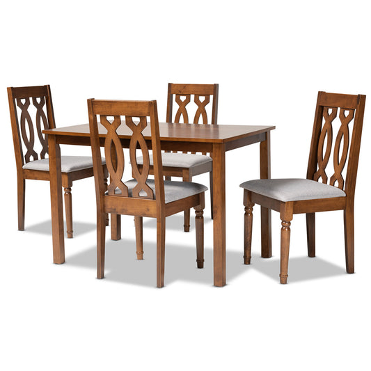 Baxton Studio - Cherese Dining Set in Grey/Walnut Brown  - RH334C-Grey/Walnut-5PC Dining Set view 1