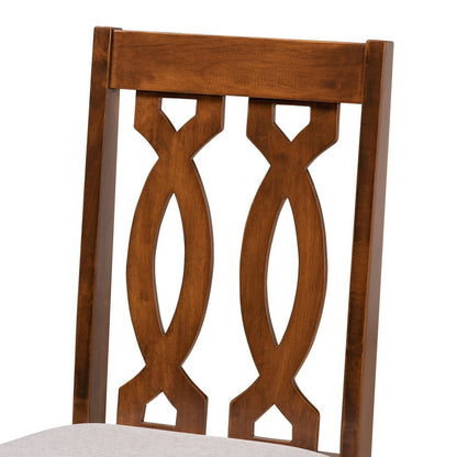 Baxton Studio - Cherese Dining Set in Grey/Walnut Brown  - RH334C-Grey/Walnut-5PC Dining Set view 5