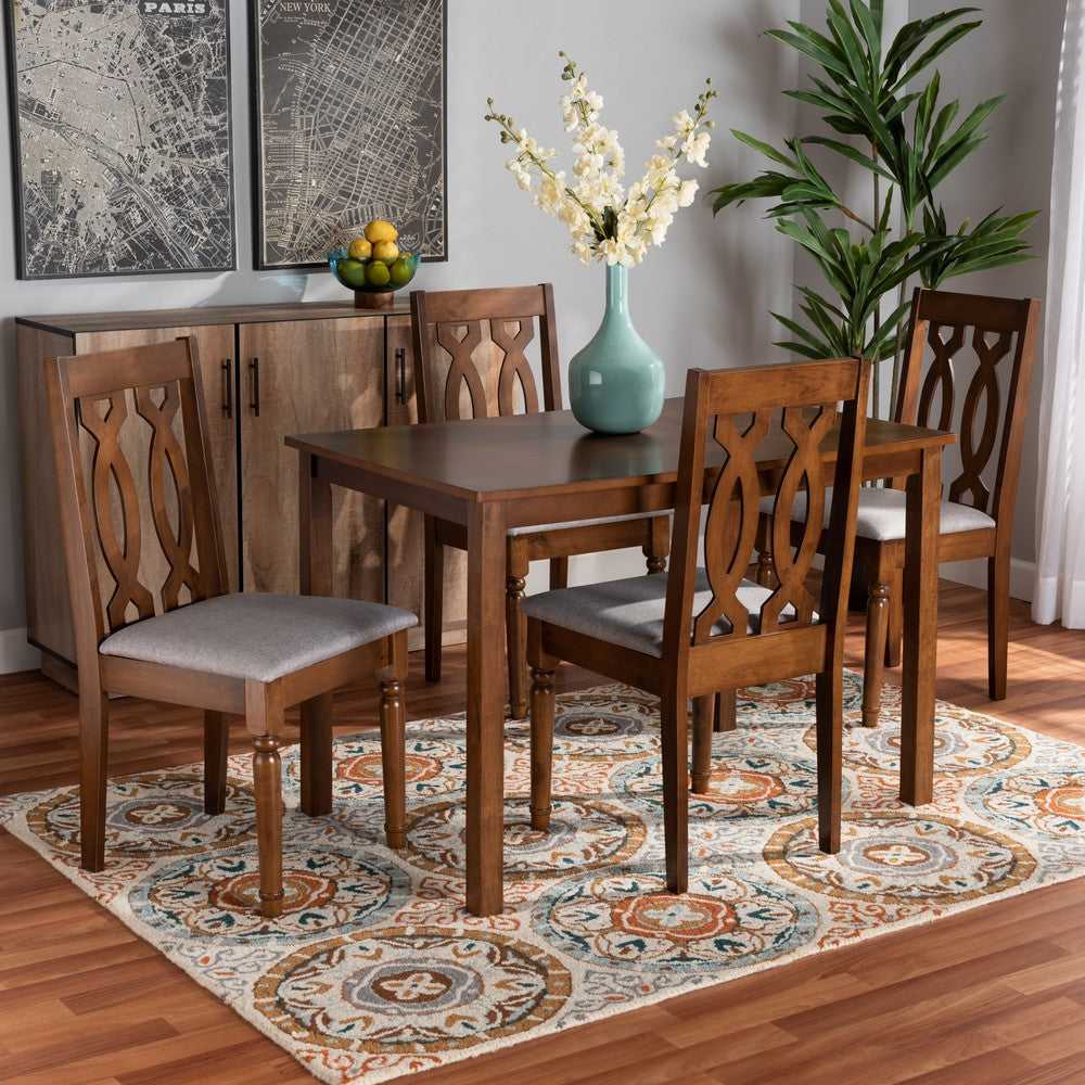 Baxton Studio - Cherese Dining Set in Grey/Walnut Brown  - RH334C-Grey/Walnut-5PC Dining Set view 7