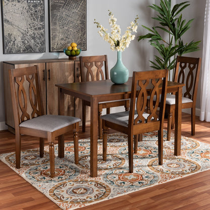 Baxton Studio - Cherese Dining Set in Grey/Walnut Brown  - RH334C-Grey/Walnut-5PC Dining Set view 7