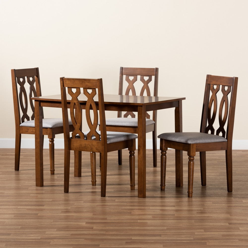 Baxton Studio - Cherese Dining Set in Grey/Walnut Brown  - RH334C-Grey/Walnut-5PC Dining Set view 8
