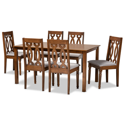 Baxton Studio - Cherese Dining Set in Grey/Walnut Brown - RH334C-Grey/Walnut-7PC Dining Set view 1