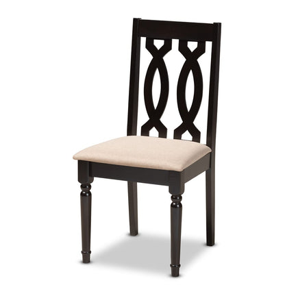 Baxton Studio - Cherese Dining Set in Sand/Espresso - RH334C-Sand/Dark Brown-5PC Dining Set view 2