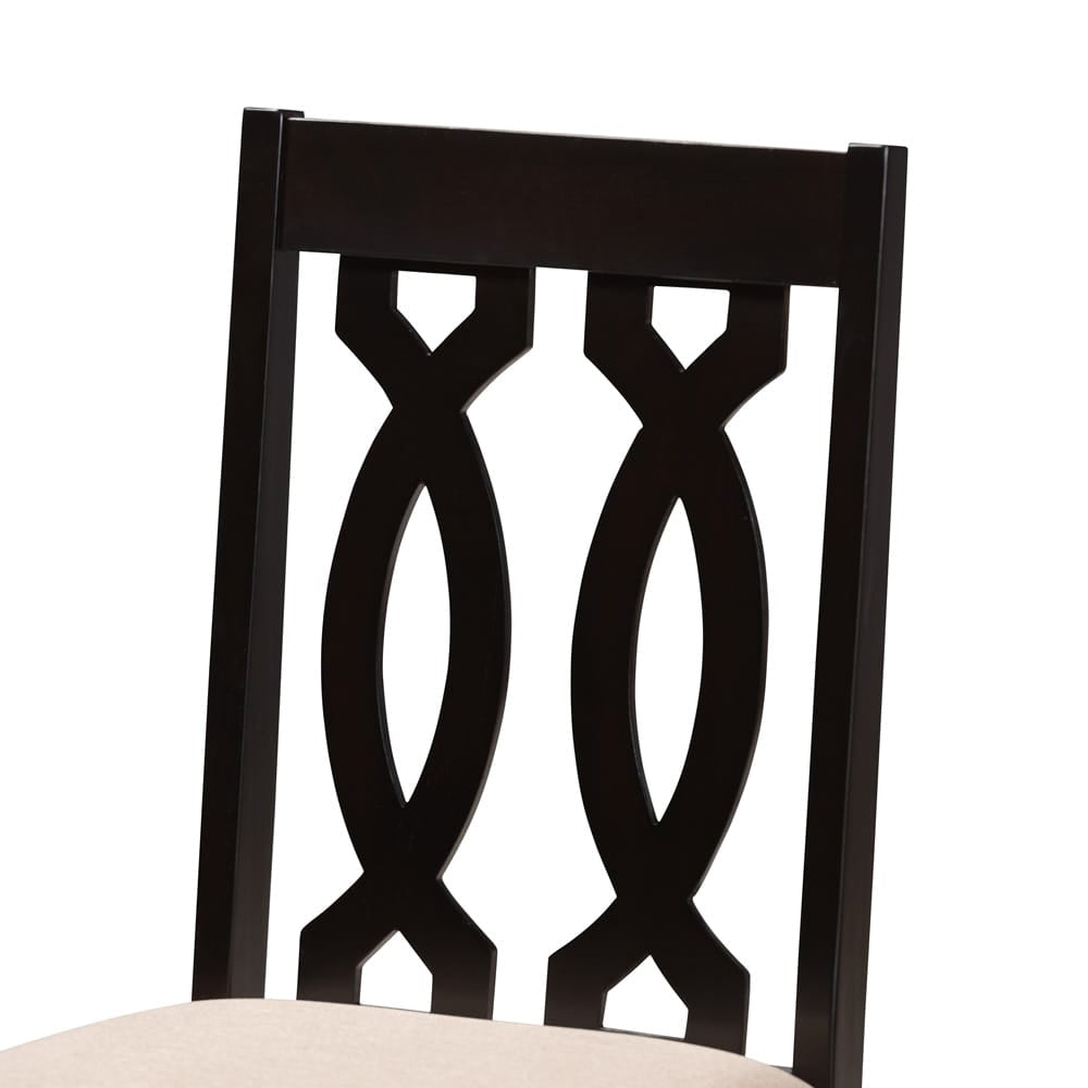 Baxton Studio - Cherese Dining Set in Sand/Espresso - RH334C-Sand/Dark Brown-5PC Dining Set view 4