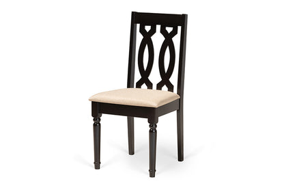 Baxton Studio - Cherese Dining Set - RH334C-Sand/Dark Brown-7PC Dining Set view 2