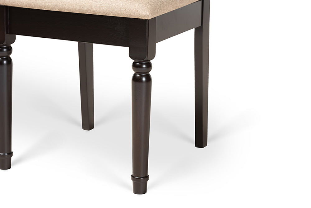 Baxton Studio - Cherese Dining Set - RH334C-Sand/Dark Brown-7PC Dining Set view 7