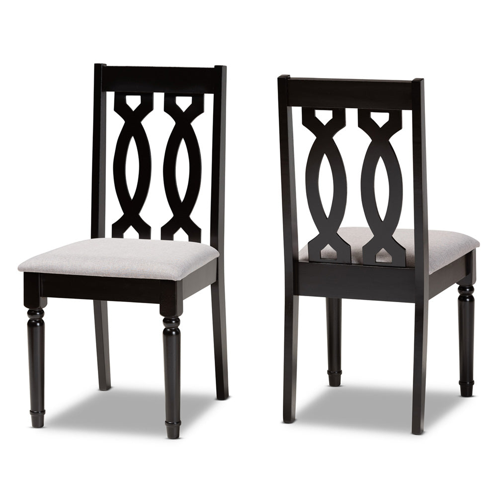 Baxton Studio - Cherese Set of 2 Dining Chairs in Grey/Dark Brown - RH334C-Grey/Dark Brown-DC-2PK view 1