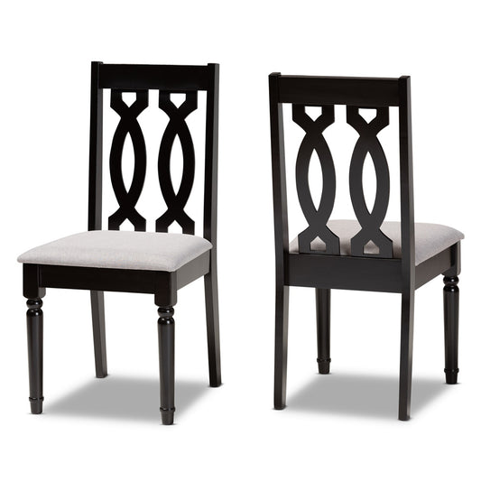 Baxton Studio - Cherese Set of 2 Dining Chairs in Grey/Dark Brown - RH334C-Grey/Dark Brown-DC-2PK view 1