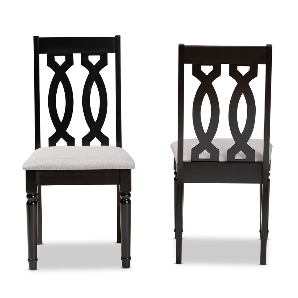 Baxton Studio - Cherese Set of 2 Dining Chairs in Grey/Dark Brown - RH334C-Grey/Dark Brown-DC-2PK view 2