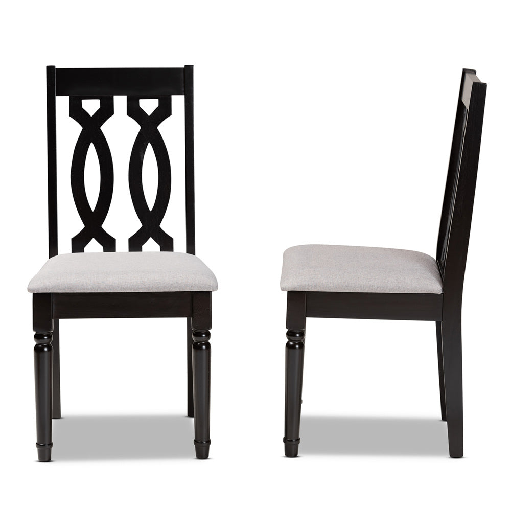 Baxton Studio - Cherese Set of 2 Dining Chairs in Grey/Dark Brown - RH334C-Grey/Dark Brown-DC-2PK view 3
