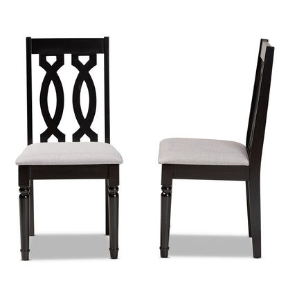 Baxton Studio - Cherese Set of 2 Dining Chairs in Grey/Dark Brown - RH334C-Grey/Dark Brown-DC-2PK view 3
