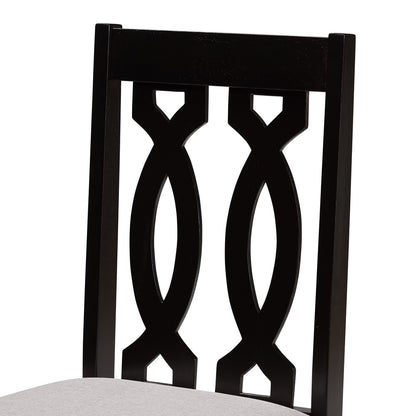 Baxton Studio - Cherese Set of 2 Dining Chairs in Grey/Dark Brown - RH334C-Grey/Dark Brown-DC-2PK view 4