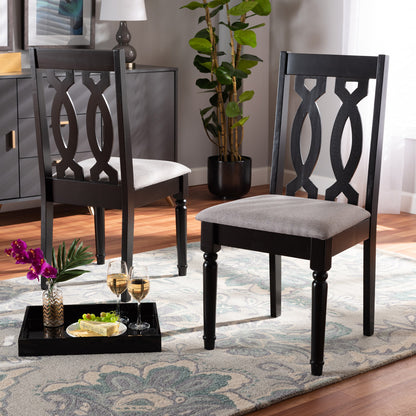 Baxton Studio - Cherese Set of 2 Dining Chairs in Grey/Dark Brown - RH334C-Grey/Dark Brown-DC-2PK view 6